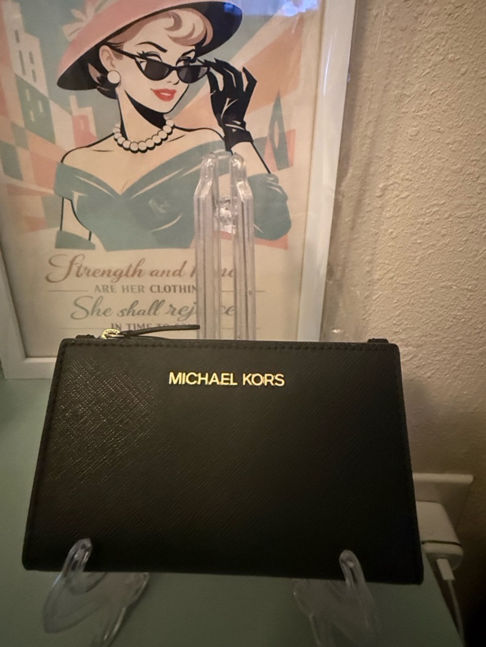 Michael Kors Black Saffiano Leather Coin Cardholder NWOT